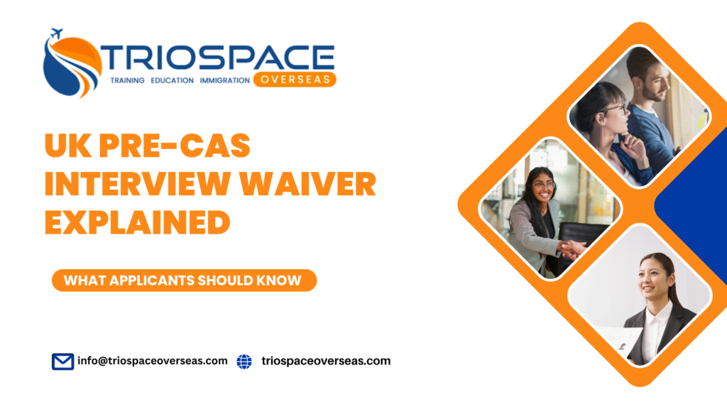 University officer explaining Pre-CAS interview waiver to student